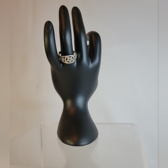 Vintage Pentacle Ring 925 Fashion Jewelry  size 7.5 - Picture 6 of 10